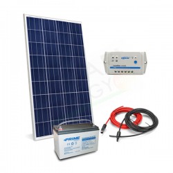 KIT SOLARE PRO 150W 12V – MODULO 150W / REGOLATORE 10A / BATTERIA 100AH / CAVI