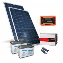 KIT SOLARE PLUS 560W 24V – MODULI 560W / REGOLATORE 30A PWM / INVERTER 1000W / 2 BATTERIE 100AH