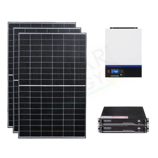 KIT FOTOVOLTAICO OFF-GRID 5.1 KW 48V CON BATTERIA LITIO 4.8 KWH KIT FOTOVOLTAICO OFF-GRID 5.1 KW 48V CON BATTERIA LITIO 4.8 KWH