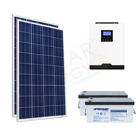 KIT FOTOVOLTAICO OFF-GRID 400 W 12V CON BATTERIA AGM 400 AH KIT FOTOVOLTAICO OFF-GRID 400 W 12V CON BATTERIA AGM 400 AH