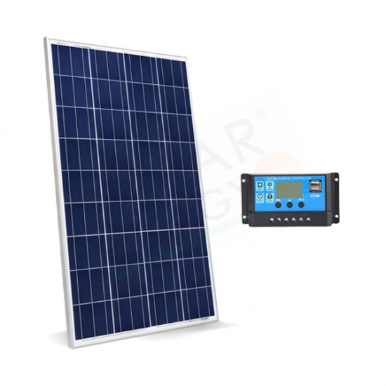 KIT SOLARE CAMPER 150W 12V – MODULO FOTOVOLTAICO 150W E REGOLATORE 10A PWM