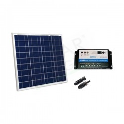 KIT SOLARE CAMPER 50W 12V – MODULO 50W E REGOLATORE 10A DUAL BATTERY