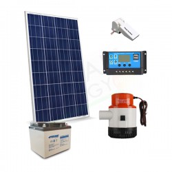 KIT SOLARE IRRIGAZIONE 80W 12V ALTEZZA 3 MT PORTATA 194 L/M CON GALLEGGIANTE