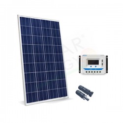 KIT SOLARE BASE 80W 12V – MODULO  FOTOVOLTAICO 80W E REGOLATORE 10A PWM CON PRESA USB