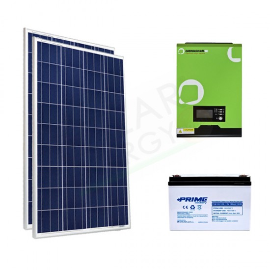 KIT FOTOVOLTAICO OFF-GRID 400 W 12V CON BATTERIA AGM 100 AH KIT FOTOVOLTAICO OFF-GRID 400 W 12V CON BATTERIA AGM 100 AH
