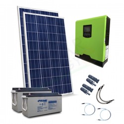 KIT FOTOVOLTAICO OFF-GRID 400 W 12V CON BATTERIE AGM 300 AH