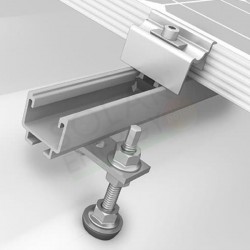 KIT FISSAGGIO COMPLETO PER 2 MODULI FOTOVOLTAICI IN VERTICALE TETTO A FALDA CON VITE PER CALCESTRUZZO