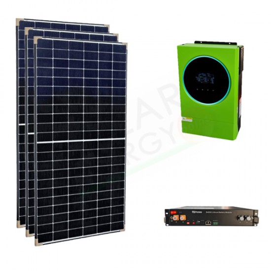 KIT FOTOVOLTAICO OFF-GRID 5 KW 48V CON BATTERIE LITIO 2.4 KWH KIT FOTOVOLTAICO OFF-GRID 5 KW 48V CON BATTERIE LITIO 2.4 KWH