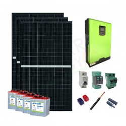 KIT FOTOVOLTAICO OFF-GRID 2.4 KW 24V CON BATTERIE AGM 1000AH