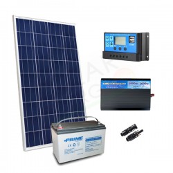 KIT SOLARE PLUS 200W 12V – MODULO 200W / REGOLATORE 20A PWM / INVERTER 1000W / BATTERIA 100AH